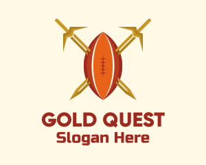 Gold Sword Rugby Ball logo design