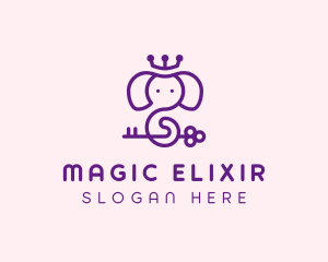 Magical Elephant Crown logo design