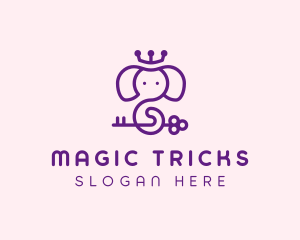 Magical Elephant Crown logo design