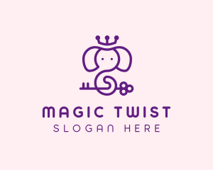 Magical Elephant Crown logo design