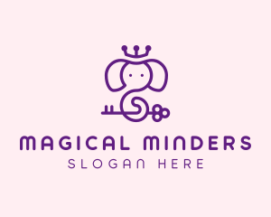 Magical Elephant Crown logo design