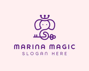 Magical Elephant Crown logo design