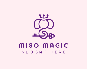 Magical Elephant Crown logo design