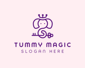 Magical Elephant Crown logo design