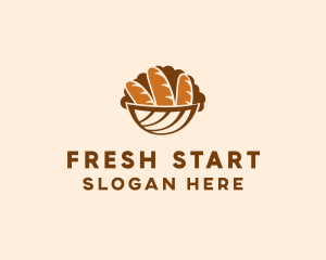 Baguette Bread Basket logo design