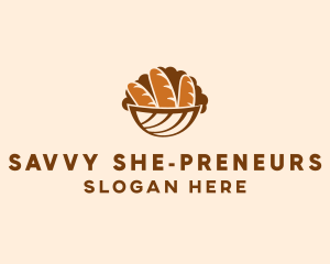 Baguette Bread Basket logo design