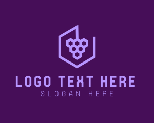 Geometric Hexagon Grape logo