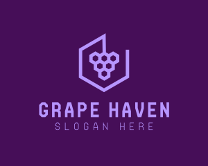 Geometric Hexagon Grape logo design