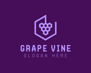 Geometric Hexagon Grape logo
