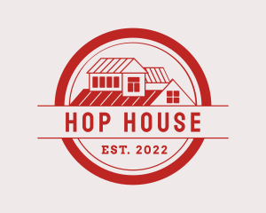 Red Roofing House logo design