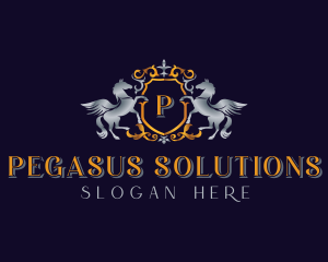 Royal Pegasus Ornate logo design