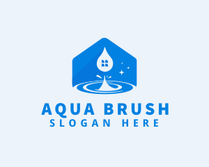  House Water Droplet logo design