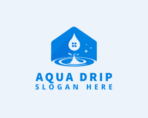  House Water Droplet logo design