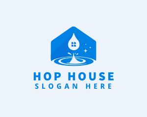  House Water Droplet logo design