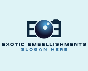 Gradient Camera Letter E  logo design