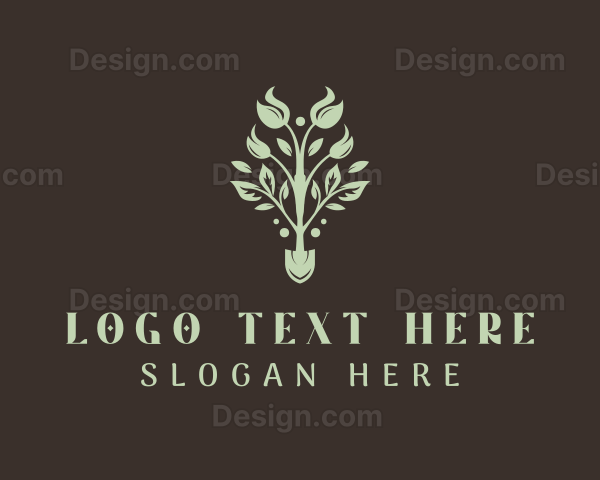 Landscaping Shovel Plant Logo