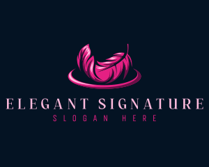 Feather Author Quill logo design