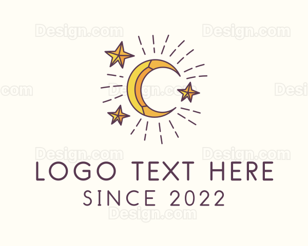 Crescent Moon Star Astrology Logo