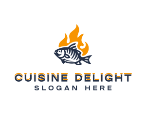 Grill Fish Restaurant logo design