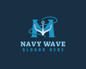 Navy Marine Anchor Letter M logo