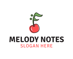 Cherry Music Note logo design