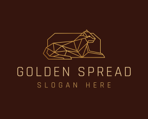 Geometric Golden Wildcat logo design