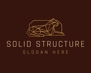 Geometric Golden Wildcat logo design