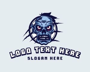 Survival - Scary Undead Zombie Gaming logo design