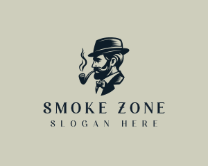 Gentleman Smoking Pipe logo design