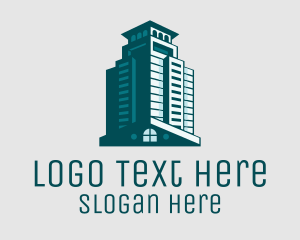 Elegant Teal Building  logo