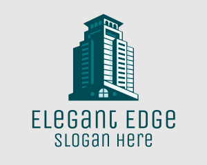 Elegant Teal Building  logo design