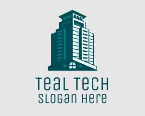 Elegant Teal Building  logo