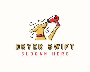 Dog Grooming Hair Dryer logo design