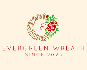 Floral Wreath Holiday Decor logo design