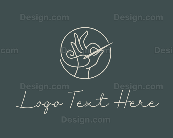 Minimalist Hand Needlework Logo