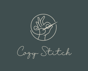 Minimalist Hand Needlework logo design