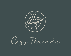 Minimalist Hand Needlework logo design