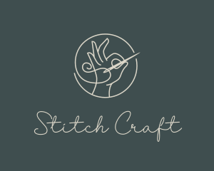 Minimalist Hand Needlework logo design