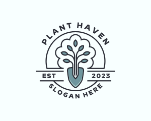 Landscaping Plant Shovel logo design