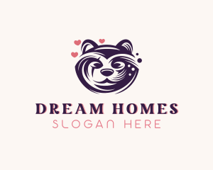 Raccoon Heart Animal  logo