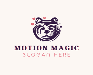 Lovely Raccoon Animal  logo design