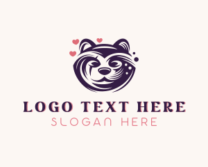 Heart - Raccoon Heart Animal logo design