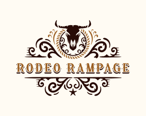 Bull Rodeo Cowboy logo design