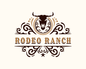 Bull Rodeo Cowboy logo design