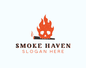Skull Smoke Cigarette logo design