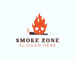 Skull Smoke Cigarette logo design