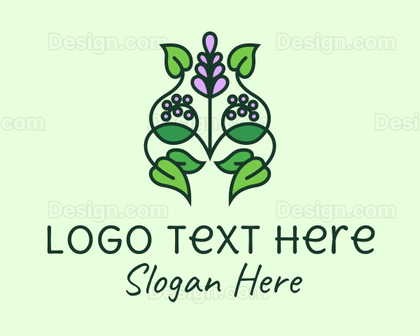 Lavender Flower Leaves Logo