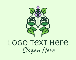 Lavender Flower Leaves logo