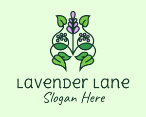 Lavender Flower Leaves logo