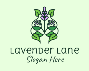 Lavender Flower Leaves logo design